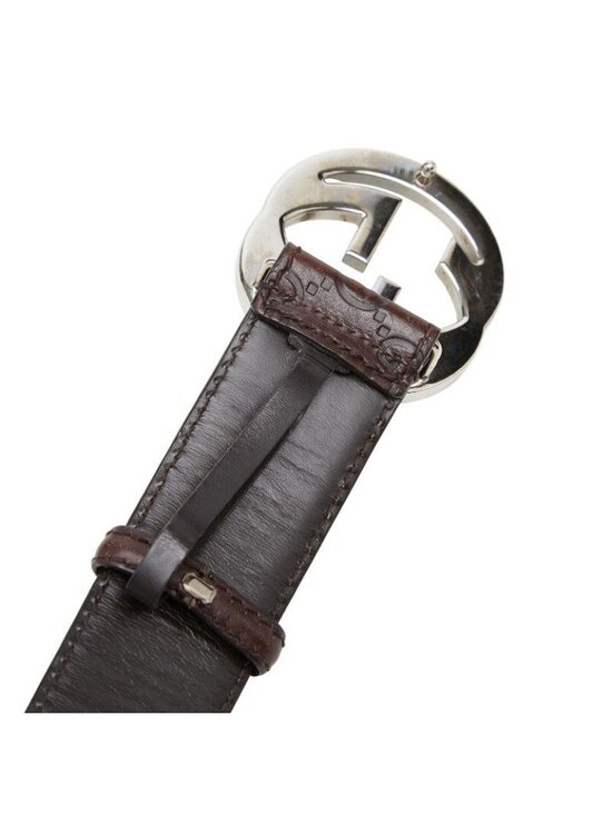 Gucci GG Pattern Interlocking Belt 90 36 Brown Leather main image 6
